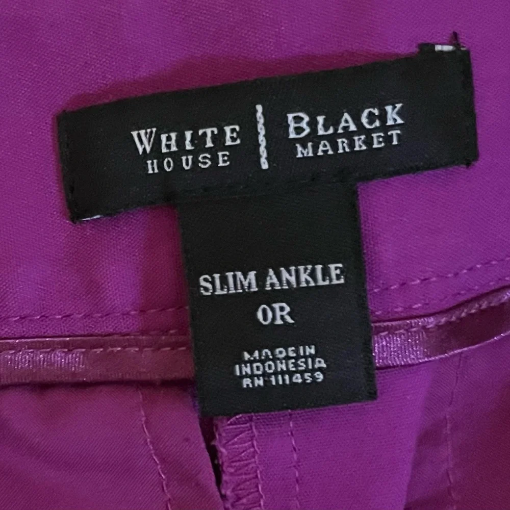 WHBM Slim Ankle Twilight Plum Pants size 0R - Picture 11 of 12